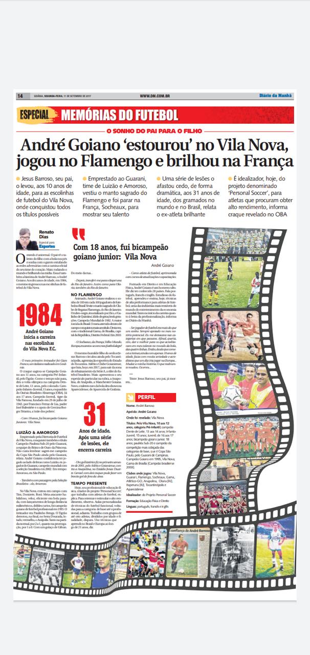 Reportagem Memórias do Futebol sobre André Goiano